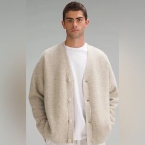 Lululemon Cream Off White Merino Blend Cardigan Sweater SZ. M EUC
